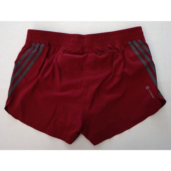 Adidas H57186 Women's Sz M Burgundy Run Icons 3-Stripes 3" Running Shorts - Picture 7 of 10